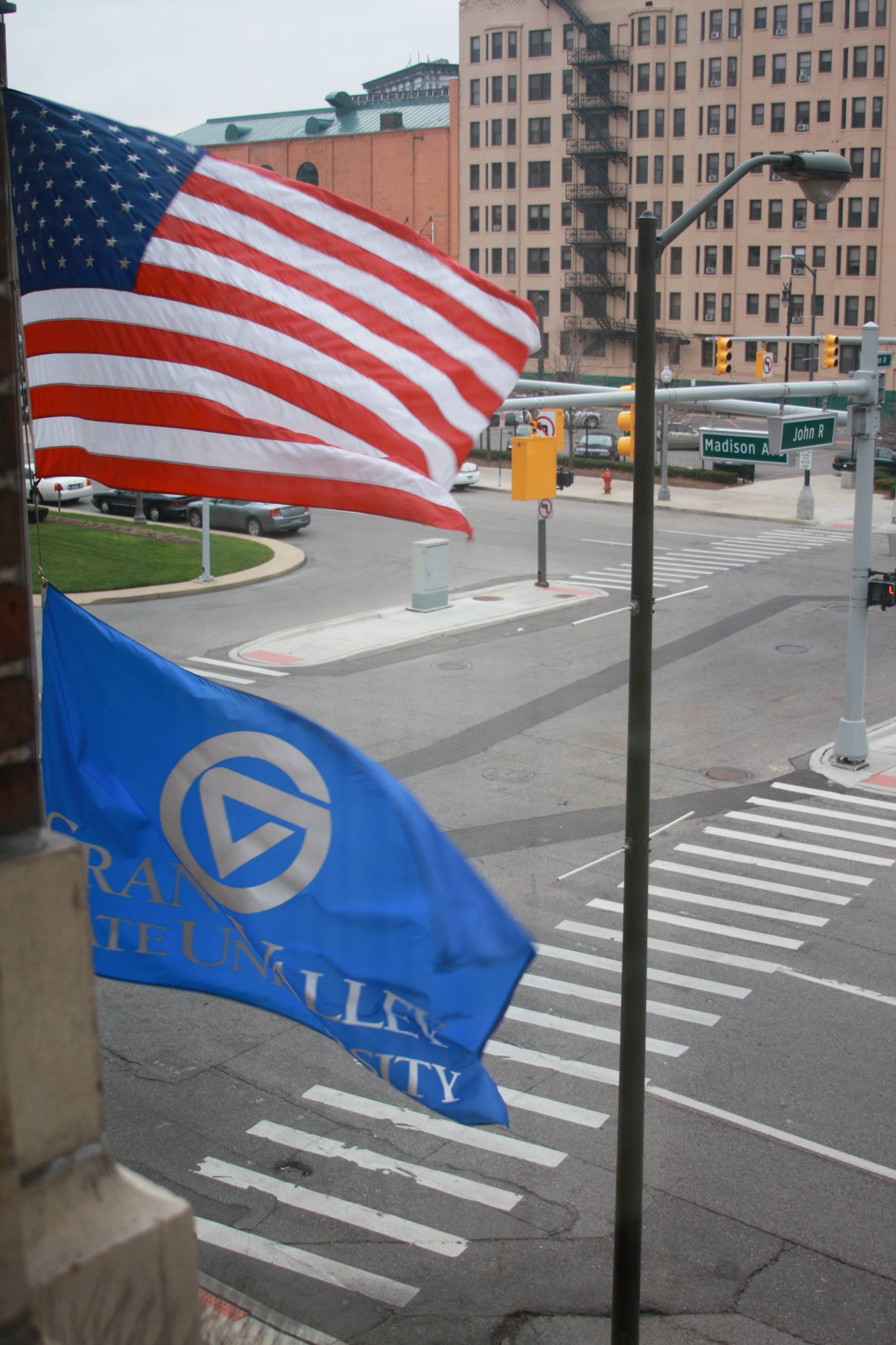 GVSU Sign outside Detroit Campus